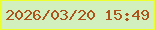 文字の大きさ：4、枠の色：ebff2c、背景の色：d2f0be、文字の色：af531c 無料ブログパーツのブログ時計