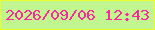 文字の大きさ：5、枠の色：ebff2e、背景の色：c2f690、文字の色：fe299a 無料ブログパーツのブログ時計