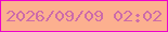 文字の大きさ：2、枠の色：ec00cc、背景の色：fcb08f、文字の色：cd6ba9 無料ブログパーツのブログ時計