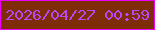 文字の大きさ：2、枠の色：ec00fb、背景の色：7f2c08、文字の色：b847f4 無料ブログパーツのブログ時計