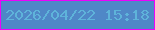 文字の大きさ：5、枠の色：ec01fc、背景の色：4f87c7、文字の色：5eb3da 無料ブログパーツのブログ時計
