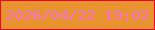 文字の大きさ：5、枠の色：ec0330、背景の色：e8932d、文字の色：f771c8 無料ブログパーツのブログ時計