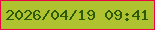 文字の大きさ：4、枠の色：ec0345、背景の色：aec32f、文字の色：2d5a02 無料ブログパーツのブログ時計