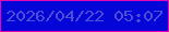 文字の大きさ：1、枠の色：ec05b4、背景の色：0306d6、文字の色：4f4ed7 無料ブログパーツのブログ時計
