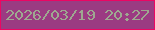 文字の大きさ：3、枠の色：ec0663、背景の色：9b3b82、文字の色：9ea890 無料ブログパーツのブログ時計
