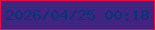 文字の大きさ：4、枠の色：ec0842、背景の色：402580、文字の色：0a3279 無料ブログパーツのブログ時計