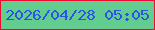 文字の大きさ：2、枠の色：ec0a31、背景の色：62cd8e、文字の色：2954e6 無料ブログパーツのブログ時計