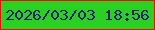 文字の大きさ：4、枠の色：ec0b0d、背景の色：2ad022、文字の色：301e72 無料ブログパーツのブログ時計