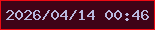 文字の大きさ：4、枠の色：ec0b13、背景の色：3e0317、文字の色：b8b9de 無料ブログパーツのブログ時計