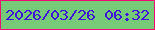 文字の大きさ：5、枠の色：ec0c72、背景の色：76ca78、文字の色：3c15d6 無料ブログパーツのブログ時計