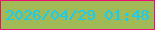 文字の大きさ：4、枠の色：ec0c72、背景の色：a0ba57、文字の色：10cefb 無料ブログパーツのブログ時計