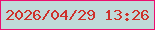 文字の大きさ：5、枠の色：ec0e6f、背景の色：c0d9d9、文字の色：ce312b 無料ブログパーツのブログ時計