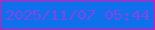 文字の大きさ：5、枠の色：ec0fae、背景の色：0f70ec、文字の色：8044eb 無料ブログパーツのブログ時計