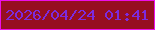 文字の大きさ：1、枠の色：ec0feb、背景の色：970e22、文字の色：7c2bde 無料ブログパーツのブログ時計