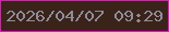 文字の大きさ：5、枠の色：ec10c6、背景の色：3a2318、文字の色：908c9d 無料ブログパーツのブログ時計