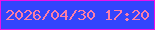 文字の大きさ：1、枠の色：ec10ea、背景の色：3444fc、文字の色：fc7ea7 無料ブログパーツのブログ時計