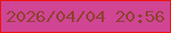 文字の大きさ：1、枠の色：ec120e、背景の色：d04594、文字の色：8e412f 無料ブログパーツのブログ時計