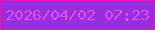 文字の大きさ：4、枠の色：ec12ac、背景の色：962dde、文字の色：e051ec 無料ブログパーツのブログ時計
