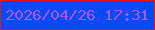 文字の大きさ：2、枠の色：ec130c、背景の色：044bf4、文字の色：b254e2 無料ブログパーツのブログ時計
