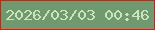 文字の大きさ：3、枠の色：ec150b、背景の色：71996f、文字の色：cbe6b9 無料ブログパーツのブログ時計