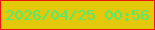 文字の大きさ：3、枠の色：ec150e、背景の色：e2ca0a、文字の色：4eea72 無料ブログパーツのブログ時計
