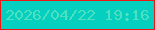 文字の大きさ：5、枠の色：ec1615、背景の色：05d0bf、文字の色：4ee0c1 無料ブログパーツのブログ時計