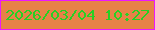 文字の大きさ：5、枠の色：ec18fe、背景の色：e78248、文字の色：27d024 無料ブログパーツのブログ時計