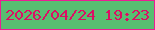 文字の大きさ：4、枠の色：ec1d94、背景の色：58be71、文字の色：dc0e64 無料ブログパーツのブログ時計