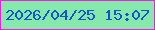 文字の大きさ：2、枠の色：ec1ee2、背景の色：87e8ab、文字の色：1055d1 無料ブログパーツのブログ時計