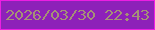 文字の大きさ：5、枠の色：ec1ee3、背景の色：8d21b9、文字の色：a59176 無料ブログパーツのブログ時計