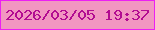 文字の大きさ：1、枠の色：ec20f3、背景の色：f296c1、文字の色：b20c91 無料ブログパーツのブログ時計