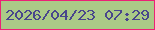 文字の大きさ：5、枠の色：ec2276、背景の色：abca87、文字の色：49468c 無料ブログパーツのブログ時計