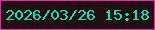 文字の大きさ：4、枠の色：ec22b1、背景の色：211012、文字の色：0be6bc 無料ブログパーツのブログ時計