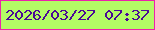 文字の大きさ：5、枠の色：ec23ab、背景の色：b3fc65、文字の色：4a0a95 無料ブログパーツのブログ時計