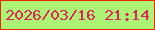 文字の大きさ：4、枠の色：ec2800、背景の色：acf274、文字の色：df2757 無料ブログパーツのブログ時計
