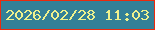 文字の大きさ：4、枠の色：ec2a0d、背景の色：348097、文字の色：eff28d 無料ブログパーツのブログ時計