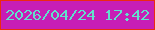 文字の大きさ：3、枠の色：ec2a10、背景の色：c71eb5、文字の色：61e1cc 無料ブログパーツのブログ時計