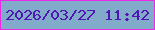文字の大きさ：1、枠の色：ec2ae5、背景の色：82abcb、文字の色：4f16b4 無料ブログパーツのブログ時計