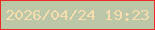 文字の大きさ：2、枠の色：ec2b27、背景の色：bbc7a7、文字の色：f6ddb0 無料ブログパーツのブログ時計
