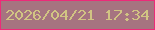 文字の大きさ：4、枠の色：ec2b79、背景の色：a67480、文字の色：d1c483 無料ブログパーツのブログ時計