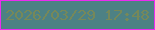 文字の大きさ：3、枠の色：ec2bf0、背景の色：4d8184、文字の色：768859 無料ブログパーツのブログ時計