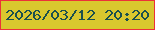 文字の大きさ：2、枠の色：ec3038、背景の色：d9c72e、文字の色：1a4f4e 無料ブログパーツのブログ時計