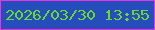 文字の大きさ：2、枠の色：ec33e2、背景の色：254ebc、文字の色：6ad832 無料ブログパーツのブログ時計