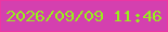 文字の大きさ：5、枠の色：ec36a3、背景の色：d440af、文字の色：98ee1c 無料ブログパーツのブログ時計