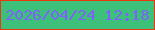 文字の大きさ：5、枠の色：ec370e、背景の色：3dc07a、文字の色：7c61fc 無料ブログパーツのブログ時計