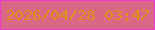 文字の大きさ：2、枠の色：ec37d5、背景の色：da6786、文字の色：de9114 無料ブログパーツのブログ時計