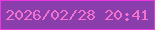 文字の大きさ：1、枠の色：ec37e1、背景の色：893eac、文字の色：f471ce 無料ブログパーツのブログ時計