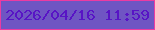 文字の大きさ：5、枠の色：ec3ba2、背景の色：6f55c3、文字の色：5814c5 無料ブログパーツのブログ時計