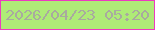 文字の大きさ：1、枠の色：ec3bbf、背景の色：afeb77、文字の色：a9aa9f 無料ブログパーツのブログ時計