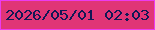 文字の大きさ：1、枠の色：ec3bef、背景の色：e03576、文字の色：121855 無料ブログパーツのブログ時計